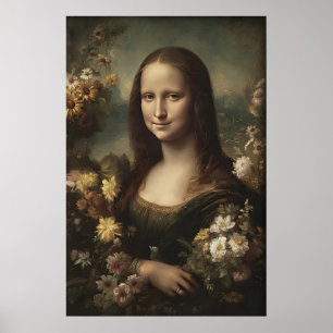 Impresión de retrato antiguo de Mona Lisa, decorac
