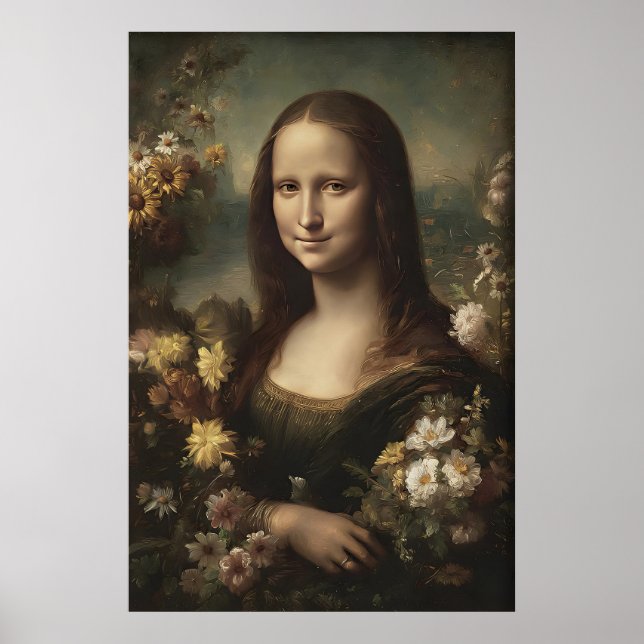 Impresión de retrato antiguo de Mona Lisa, decorac (Frente)