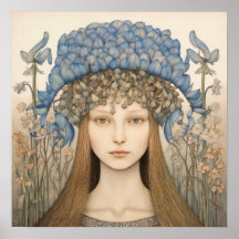 Impresión de retrato azul