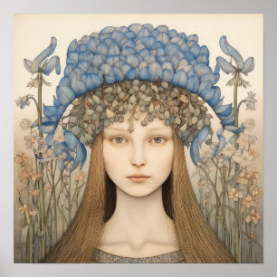 Impresión de retrato azul