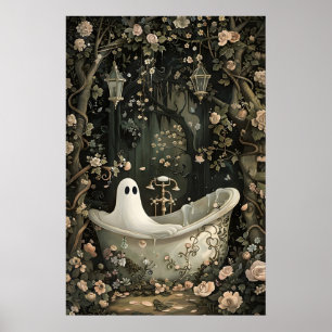 Impresión de retrato de bañera fantasma, Dark Acad