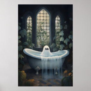 Impresión de retrato de bañera fantasma, Dark Acad