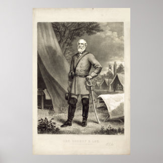 Impresión de retrato del general confederado Rober
