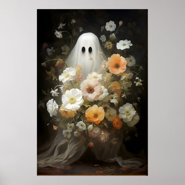 Impresión de retrato fantasma floral, gótico espel (Frente)