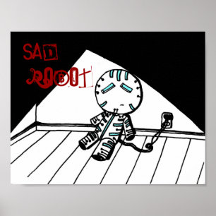 Impresión de robots tristes