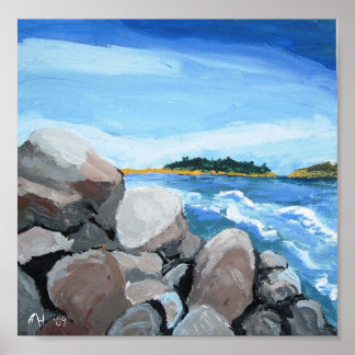 Impresión de rocas de Popham Beach, A.H. '09