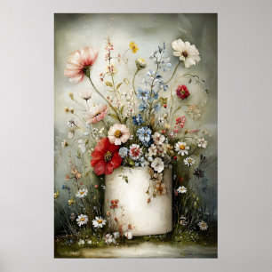 Impresión de rollo de papel higiénico floral, baño