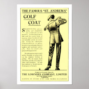 Impresión de ropa de golf de 1915