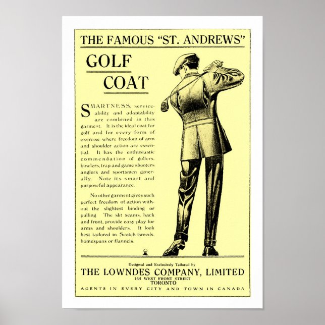 Impresión de ropa de golf de 1915 (Frente)