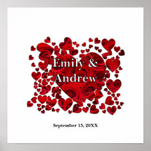 Impresión de Rosas del corazón de novias y novias