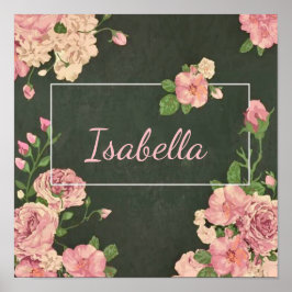 Impresión de rosas rosadas, papel Poster de valor