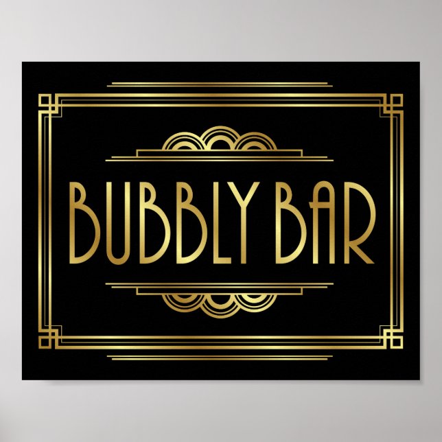 Impresión de Rótulo BAR Gatsby Art Déco (Frente)