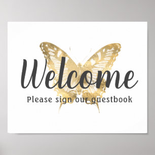 Impresión de Rótulo Boda de guías de mariposa de o