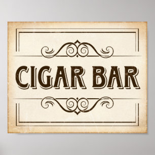 Impresión de Rótulo de BAR CIGAR de época