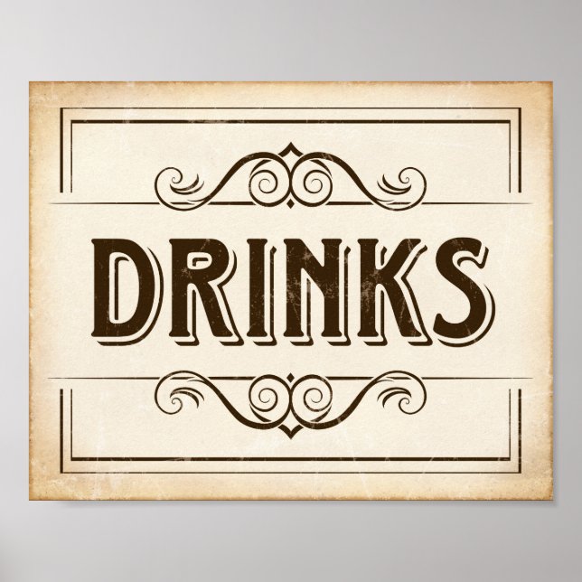 Impresión de Rótulo de BEBIDAS Vintage (Frente)