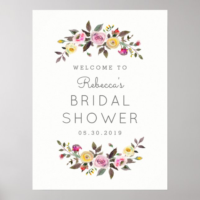 Impresión de Rótulo de ducha de Fiesta simple (Frente)