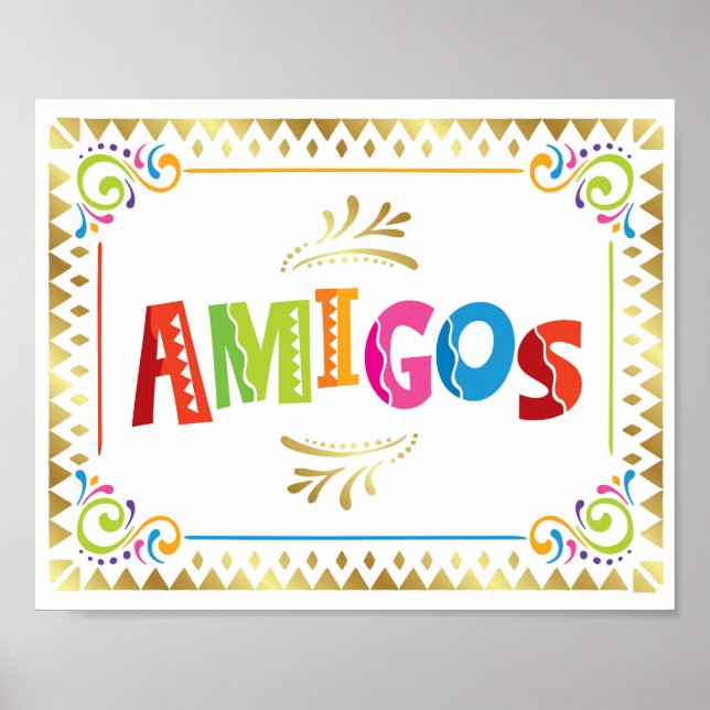Impresión de Rótulo de Fiesta de AMIGOS Fiesta (Frente)