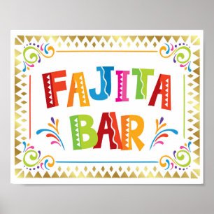 Impresión de Rótulo de Fiesta FAJITA BAR Fiesta