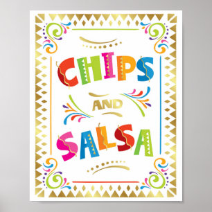 Impresión de Rótulo de Fiesta Fiesta CHIPS y SALSA