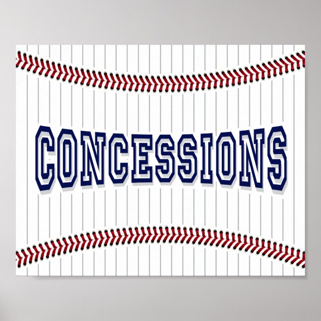 Impresión de Rótulo de Fiestas de béisbol CONCESSI (Frente)