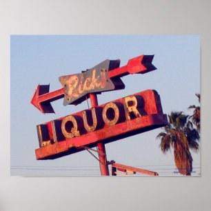 Impresión de Rótulo de licor de Ricks vintage