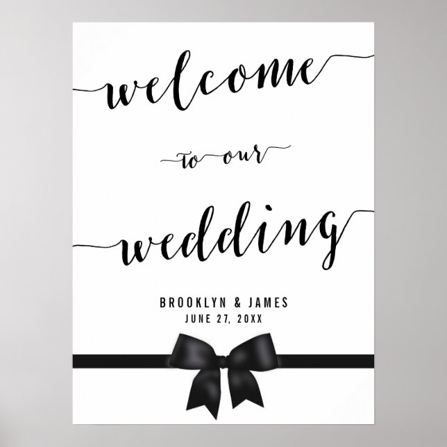 Impresión de Rótulo de recepción de la boda blanca (Frente)