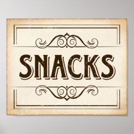 Impresión de Rótulo de SNACKS de época