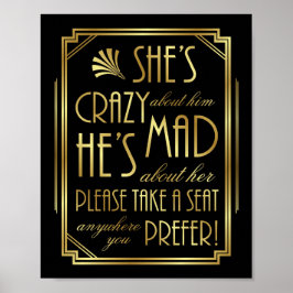 Impresión de Rótulo Gatsby Art Deco BODA SEAT