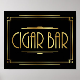 Impresión de Rótulo Gatsby Art Deco CIGAR BAR