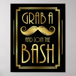 Impresión de Rótulo Gatsby Art Deco GRAB A MUSTACH