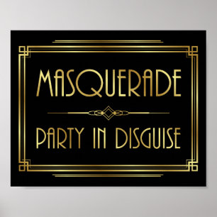Impresión de Rótulo Gatsby Art Deco MASQUERADE