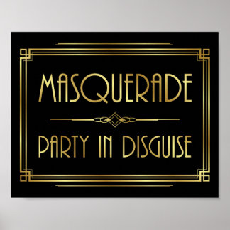 Impresión de Rótulo Gatsby Art Deco MASQUERADE