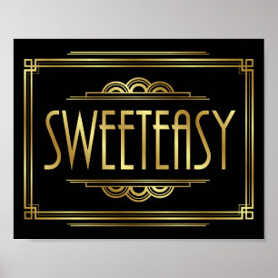 Impresión de Rótulo Gatsby Art Deco SWEETEASY