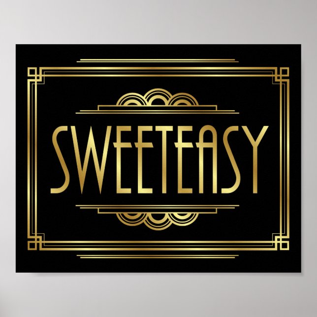 Impresión de Rótulo Gatsby Art Deco SWEETEASY (Frente)