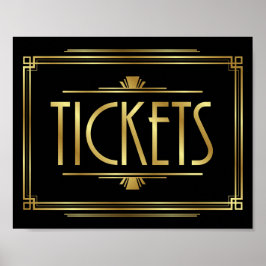 Impresión de Rótulo Gatsby Art Deco TICKETS