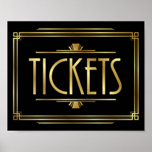 Impresión de Rótulo Gatsby Art Deco TICKETS