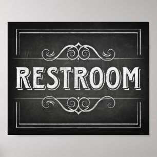 Impresión de Rótulo RESTROOM estilo de charla