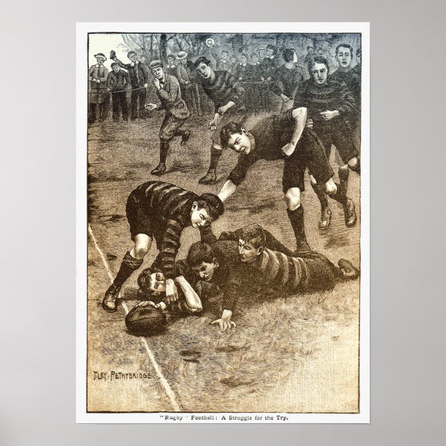 Impresión de Rugby Vintage 1900 (Frente)