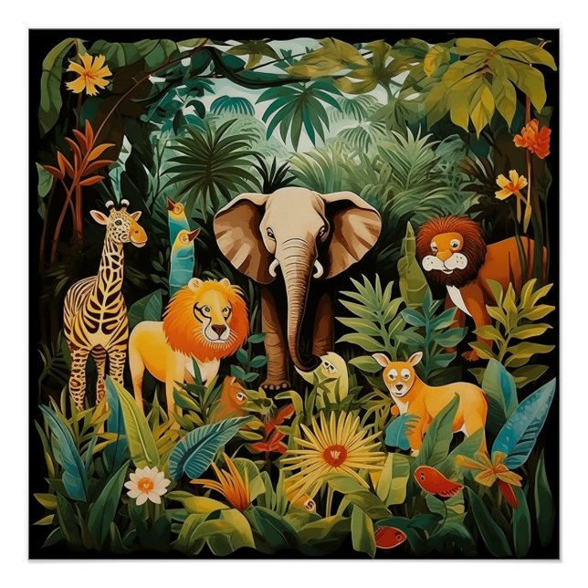 Impresión de Safari para animales bebés para una h (Anverso)