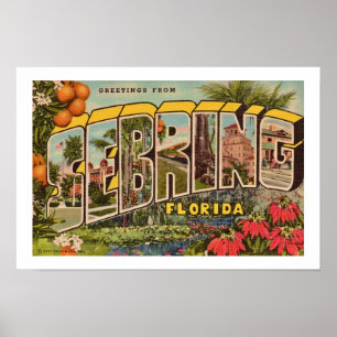 Impresión de saludo vintage Sebring Florida