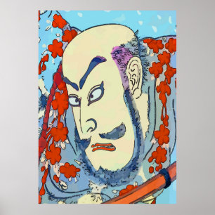 Impresión de Samurai Japonesa de Estilo Vintage