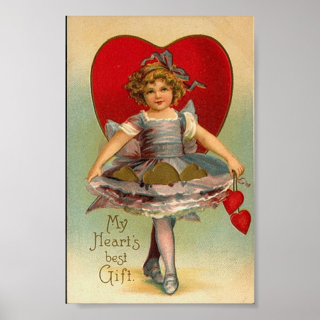 Impresión de San Valentín de falda llena vintage (Frente)