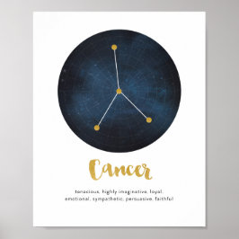 Impresión de signo de estrella de cáncer