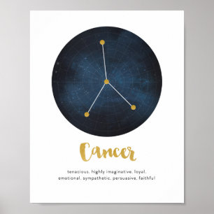 Impresión de signo de estrella de cáncer