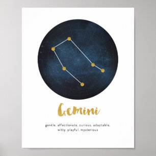 Impresión de signo de estrella de Gemini