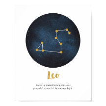 Impresión de signo de estrella de Leo