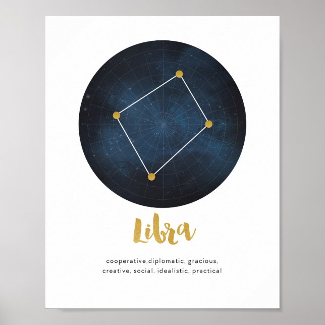Impresión de signo de estrella de Libra (Frente)