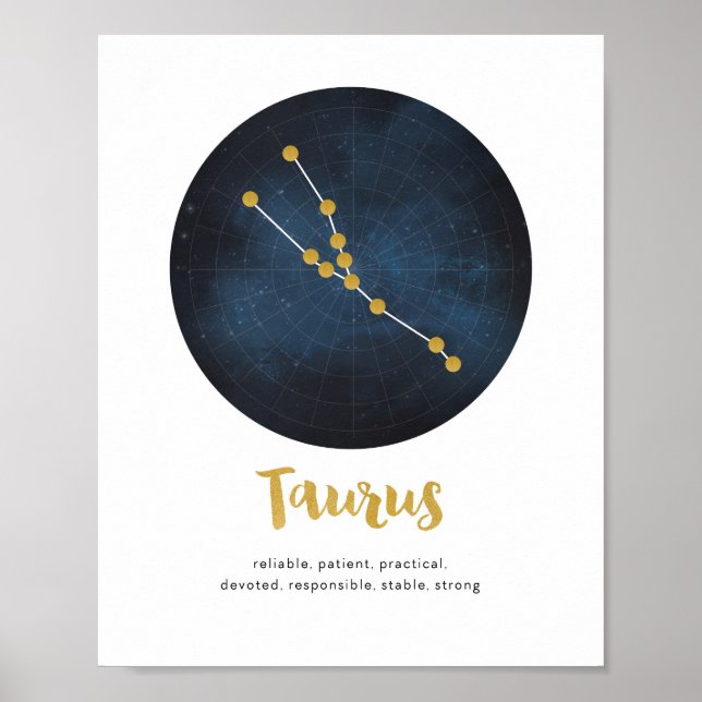 Impresión de signo de estrella de Taurus (Frente)