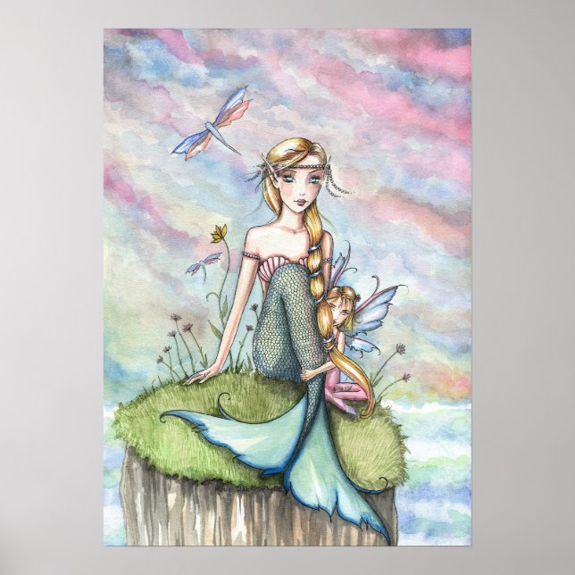 Impresión de sirenas y pequeños Posters de hadas (Frente)