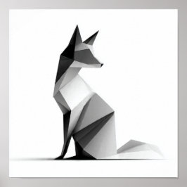 Impresión de Sleek Geométrico Origami Fox